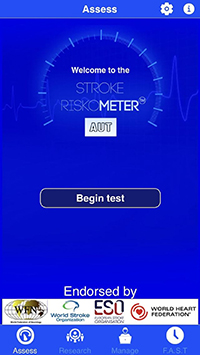 Screenshot of the Stroke Riskometer