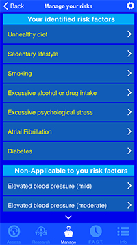 Screenshot of the Stroke Riskometer